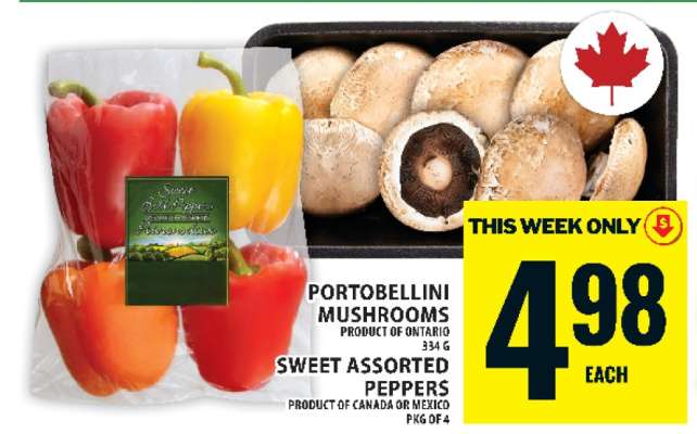 Portobellini Mushrooms & Sweet Assorted Peppers