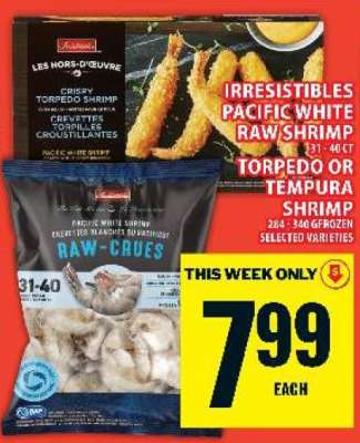 IRRESISTIBLES PACIFIC WHITE RAW SHRIMP
