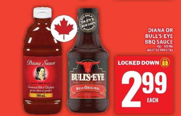 DIANA OR BULL’S-EYE BBQ SAUCE