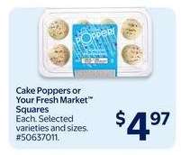 Cake Poppers or Your Fresh Market Squares