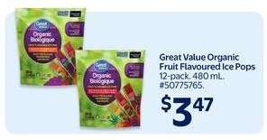 Great Value Organic Fruit Flavoured Ice Pops
