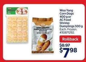 Woo Yang Corn Dogs or AC Food Shrimp Dumplings