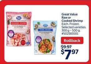 Great Value Raw or Cooked Shrimp