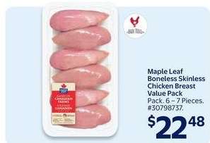 Maple Leaf Boneless Skinless Chicken Breast Value Pack
