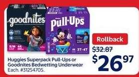 Huggies Superpack Pull-Ups or Goodnites Bedwetting Underwear