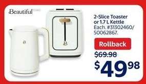 2-Slice Toaster or 1.7 L Kettle
