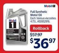 Mobil 1 Full Synthetic Motor Oil