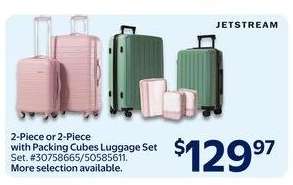 2-Piece or 2-Piece with Packing Cubes Luggage Set