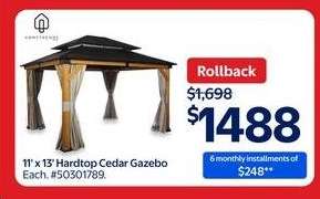 11' x 13' Hardtop Cedar Gazebo