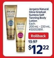 Jergens Natural Glow Gradual Sunless Self Tanning Body Lotion