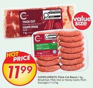 COMPLIMENTS Thick Cut Bacon 1 kg