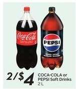 COCA-COLA or PEPSI SOFT DRINKS