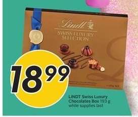 LINDT Swiss Luxury Chocolates Box