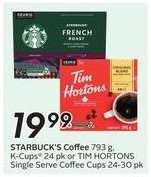 STARBUCK'S Coffee or TIM HORTONS Coffee Cups