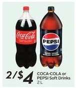 COCA-COLA or PEPSI SOFT DRINKS