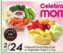 Prepared Fresh Daily Fruit or Vegetable Trays