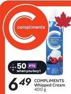 COMPLIMENTS Whipped Cream