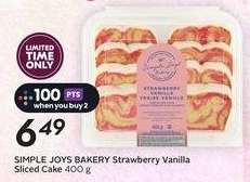 SIMPLE JOYS BAKERY Strawberry Vanilla Sliced Cake 400 g