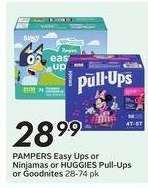 PAMPERS Easy Ups or Ninjamas or HUGGIES Pull Ups or Goodnites