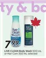 LIVE CLEAN Body Wash or Hair Care