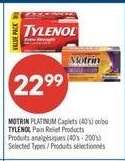 MOTRIN PLATINUM Caplets (40's) or TYLENOL Pain Relief Products