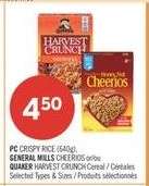 QUAKER HARVEST CRUNCH CEREAL