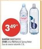 GLACÉAU SMARTWATER, EVIAN oder FÜR Natural Spring Water