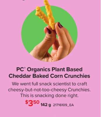 PC Organics Plant Based Cheddar Baked Corn Crunchies
