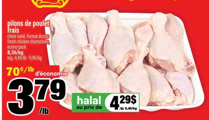 pilon de poulet frais