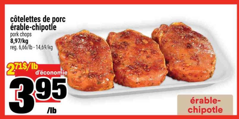 côtelettes de porc érable-chipotle