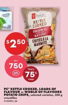 PC® Kettle Cooked, Loads of Flavour or World of Flavours Potato Chips