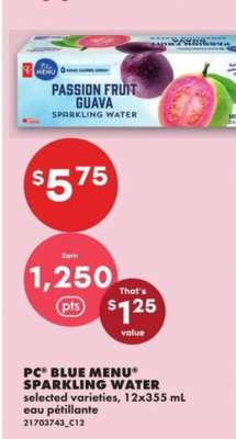 PC® Blue Menu® Sparkling Water