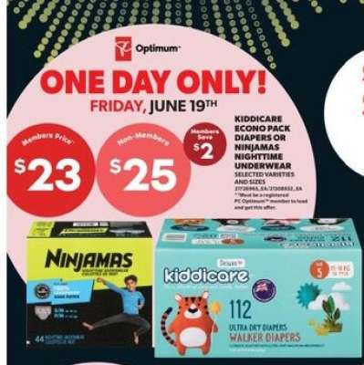 Kiddicare Econo Pack Diapers or Ninjamas Nighttime Underwear