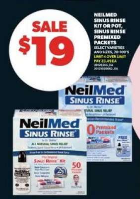 NeilMed Sinus Rinse Kit or Pot, Sinus Rinse Premixed Packets