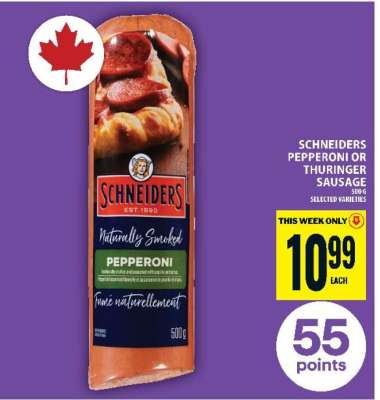 Schneiders Pepperoni or Thuringer Sausage