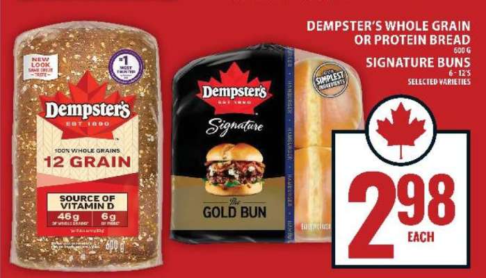Dempster's Whole Grain or Protein Bread, Signature Buns