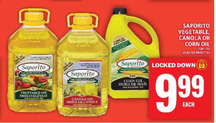Saporito Vegetable, Canola or Corn Oil