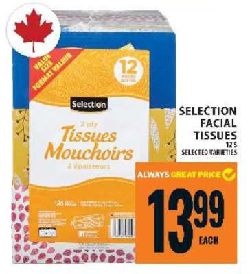 Selection Facial Tissues