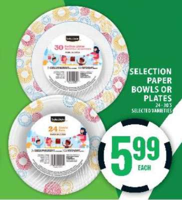 SELECTION PAPER BOWLS OR PLATES