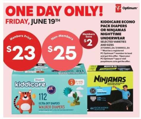 Kiddicare Econo Pack Diapers or Ninjamas Nighttime Underwear