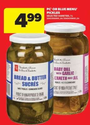 PC or Blue Menu Pickles