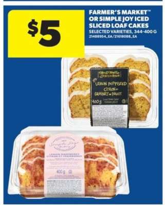 Farmer’s Market or Simple Joy Iced Sliced Loaf Cakes