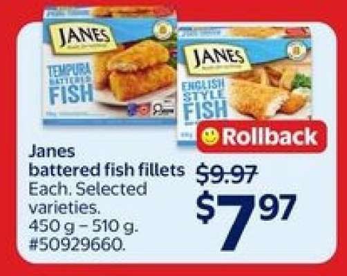 Janes battered fish fillets