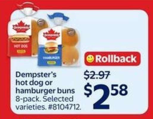 Dempster's Hot Dog or Hamburger Buns