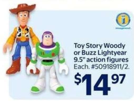 Toy Story Woody or Buzz Lightyear 9.5" action figures