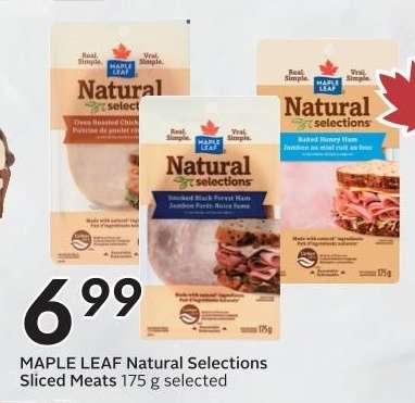 Maple Leaf Natural Selections Sliced Meats