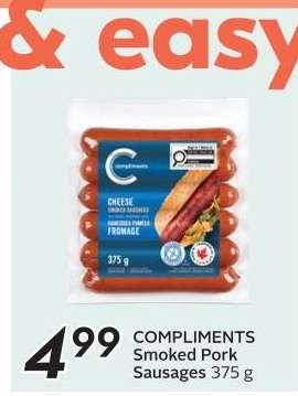 COMPLIMENTS Smoked Pork Sausages 375 g