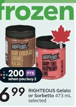 RIGHTEOUS Gelato or Sorbetto