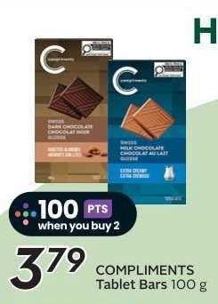 COMPLIMENTS Tablet Bars 100 g