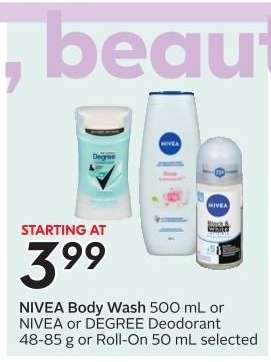 NIVEA Body Wash or NIVEA/DEGREE Deodorant